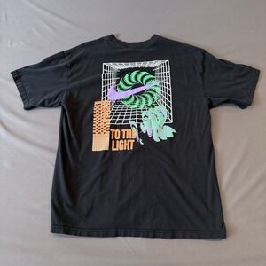 Nike To The Light Graphic T-Shirt Men's Medium Black Loose Fit 100% Cotton